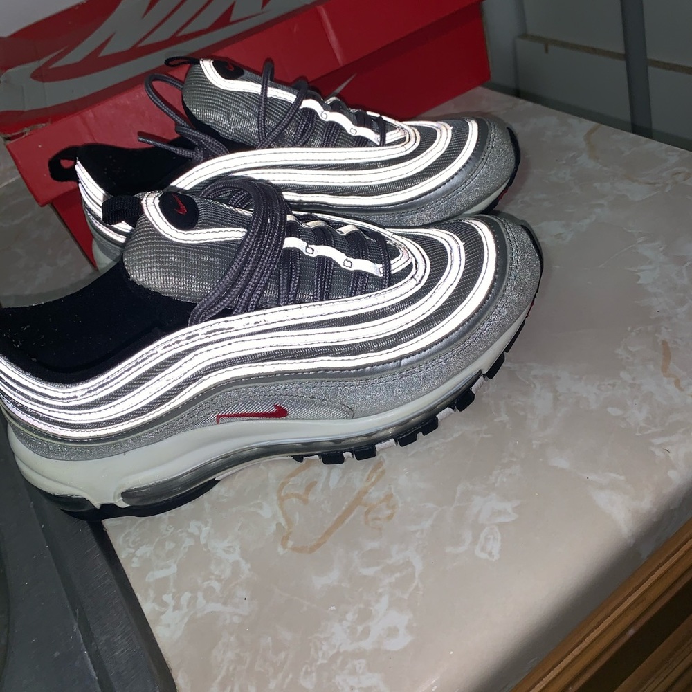 Nike Air Max 97 Metallic Silver/ Varsity Red